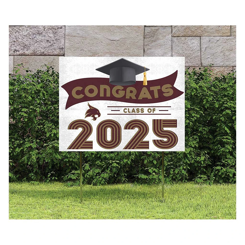 Texas State Bobcats Class of 2025 18" x 24" Yard Sign with Stakes