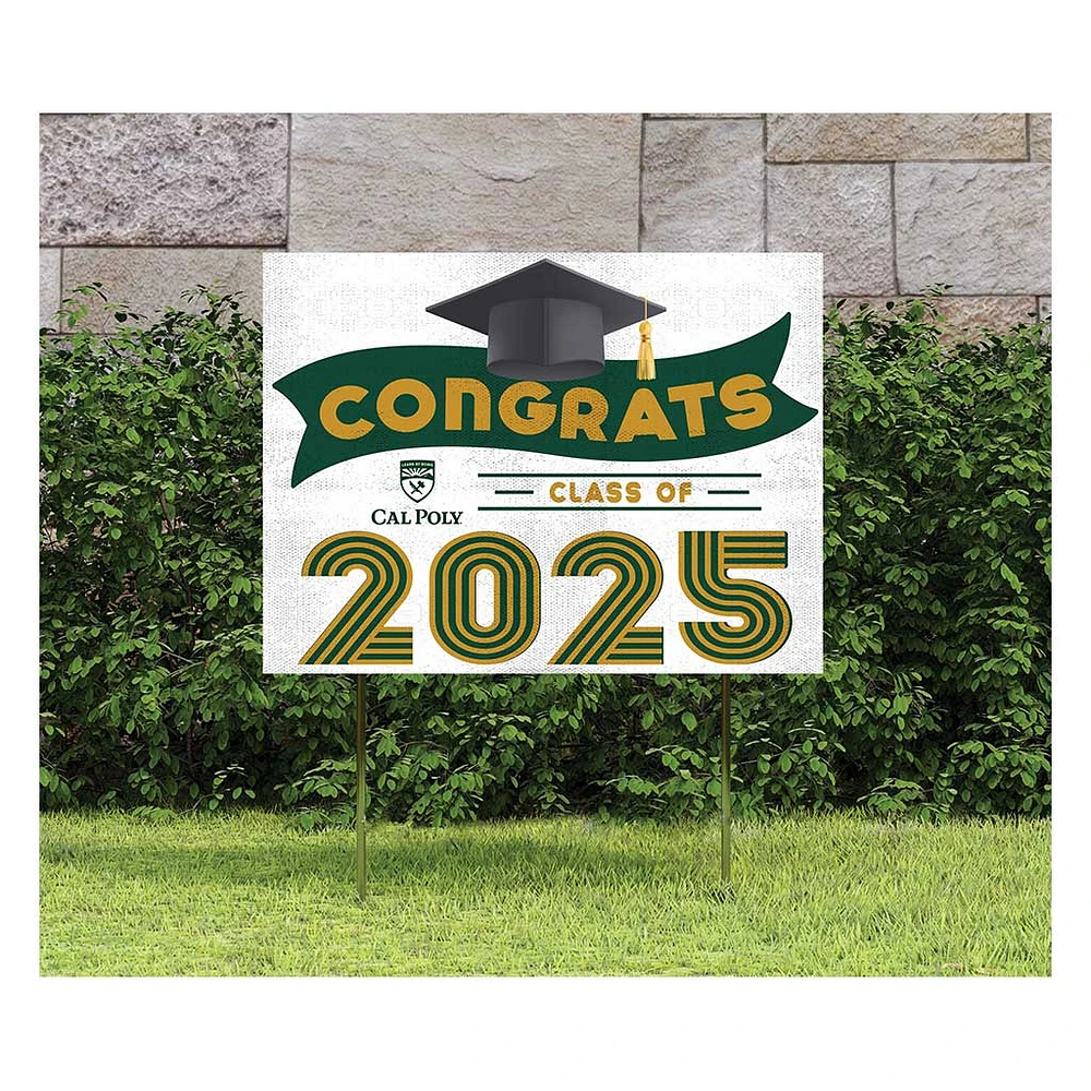 Cal Poly Mustangs Class of 2025 18" x 24" Yard Sign with Stakes