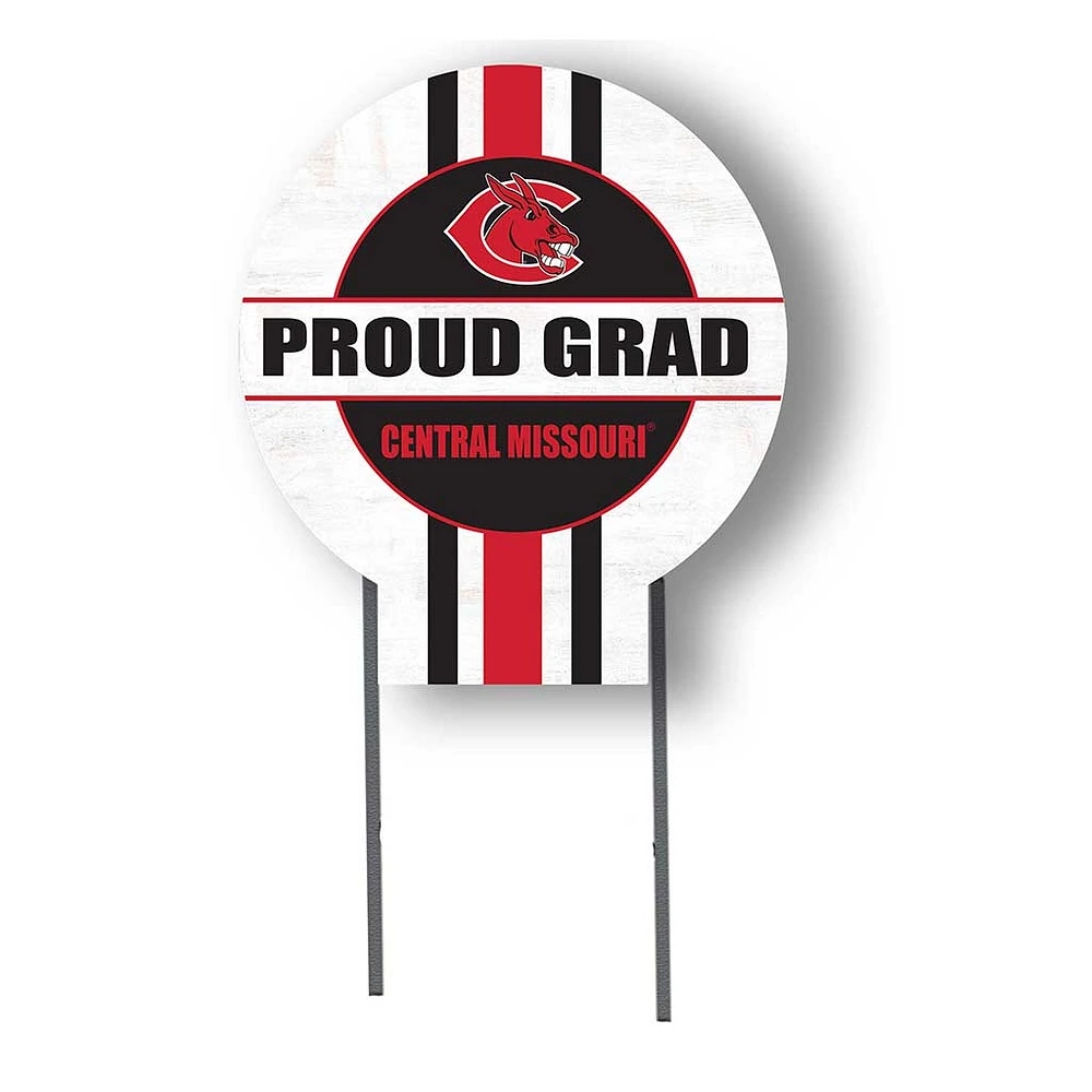 Central Missouri Mules Proud Grad 20" x 20" Circle Yard Sign with Stakes