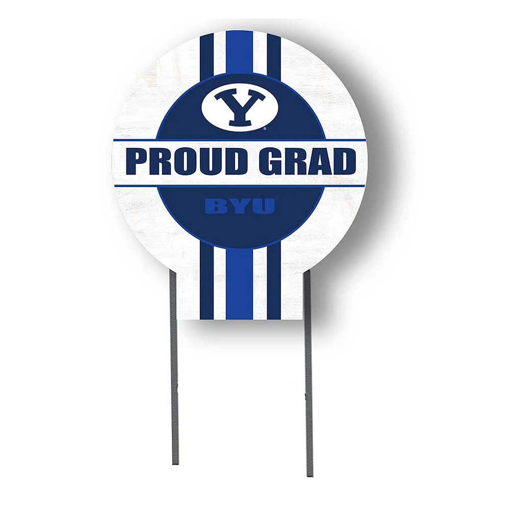 BYU Cougars Proud Grad 20" x 20" Circle Yard Sign with Stakes