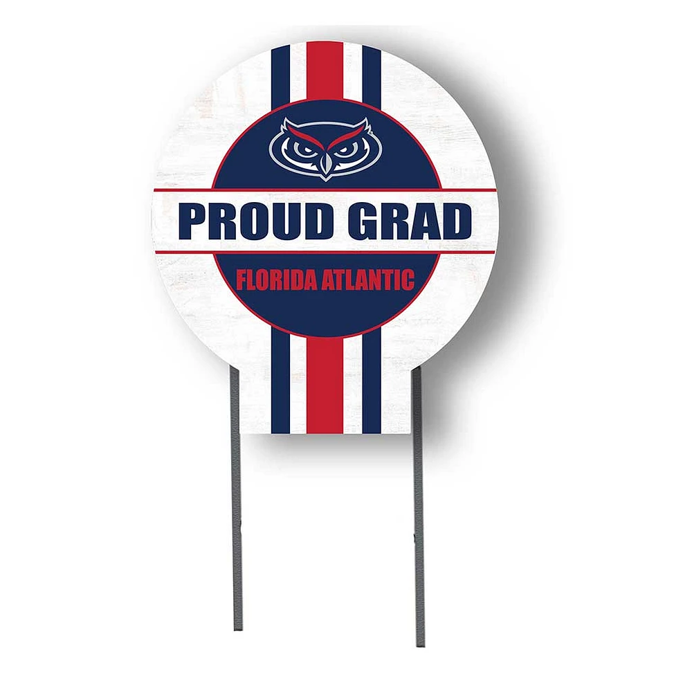Florida Atlantic Owls Proud Grad 20" x 20" Circle Yard Sign with Stakes