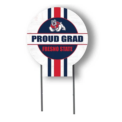 Fresno State Bulldogs Proud Grad 20" x 20" Circle Yard Sign with Stakes