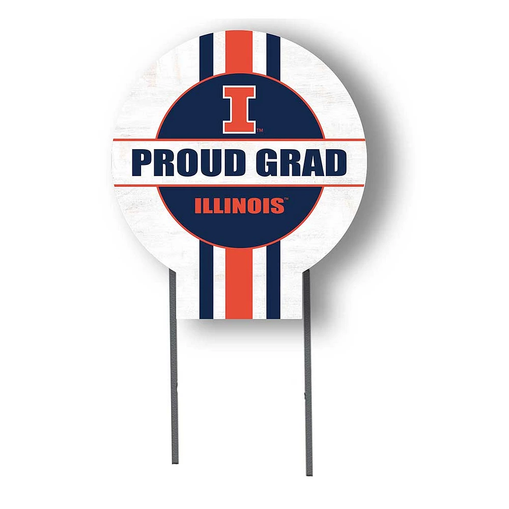 Illinois Fighting Illini Proud Grad 20" x 20" Circle Yard Sign with Stakes