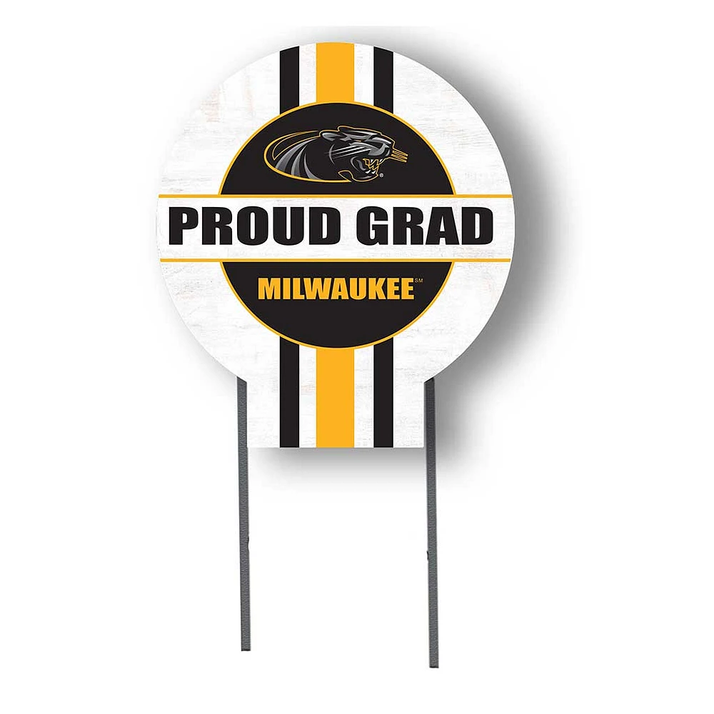 Wisconsin-Milwaukee Panthers Proud Grad 20" x 20" Circle Yard Sign with Stakes