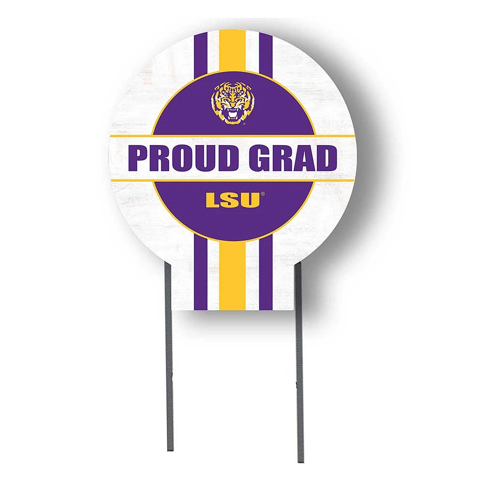 LSU Tigers Proud Grad 20" x 20" Circle Yard Sign with Stakes