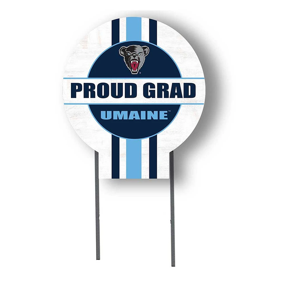 Maine Black Bears Proud Grad 20" x 20" Circle Yard Sign with Stakes