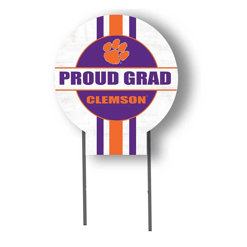 Clemson Tigers Proud Grad 20" x 20" Circle Yard Sign with Stakes