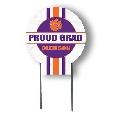 Clemson Tigers Proud Grad 20" x 20" Circle Yard Sign with Stakes