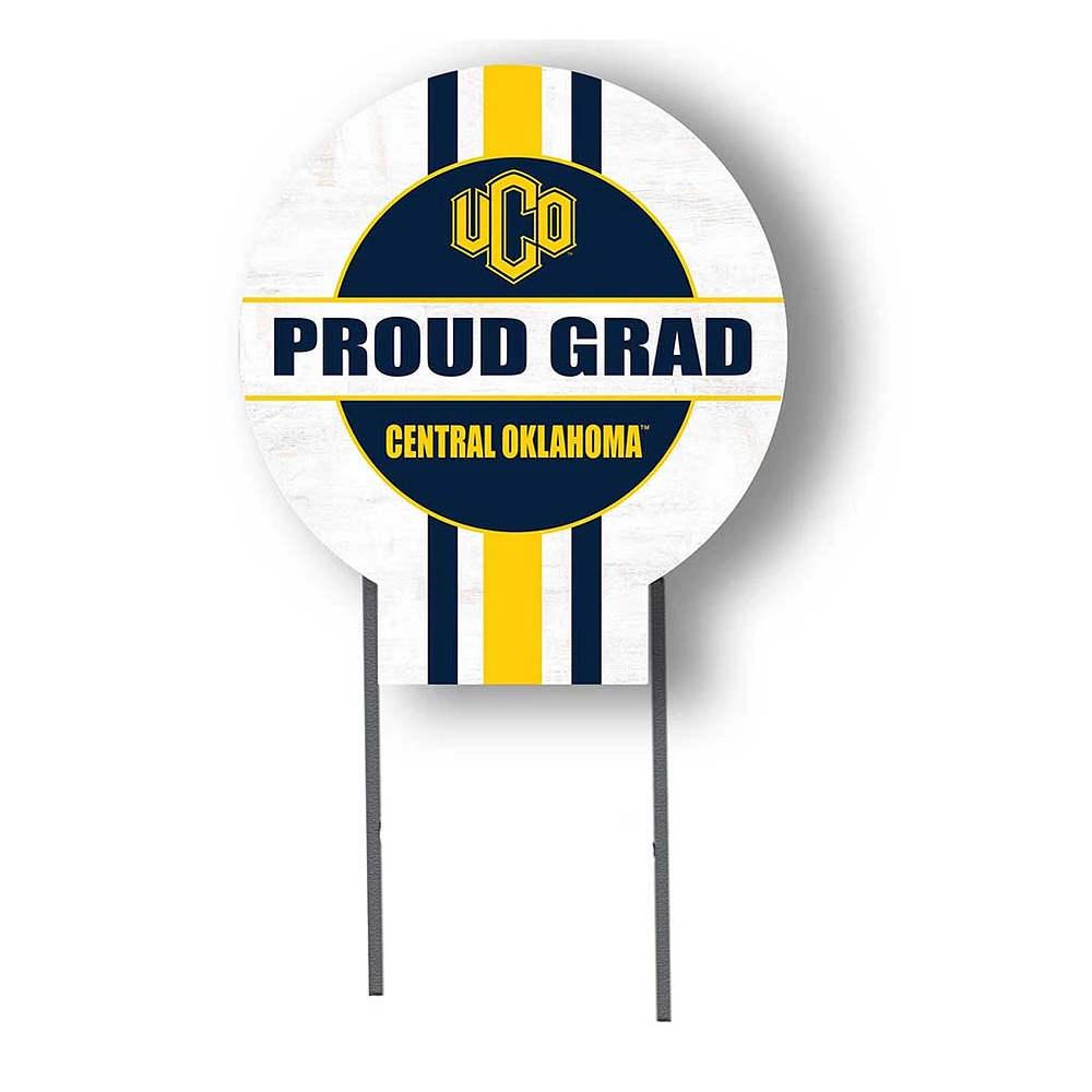 Central Oklahoma Bronchos Proud Grad 20" x 20" Circle Yard Sign with Stakes