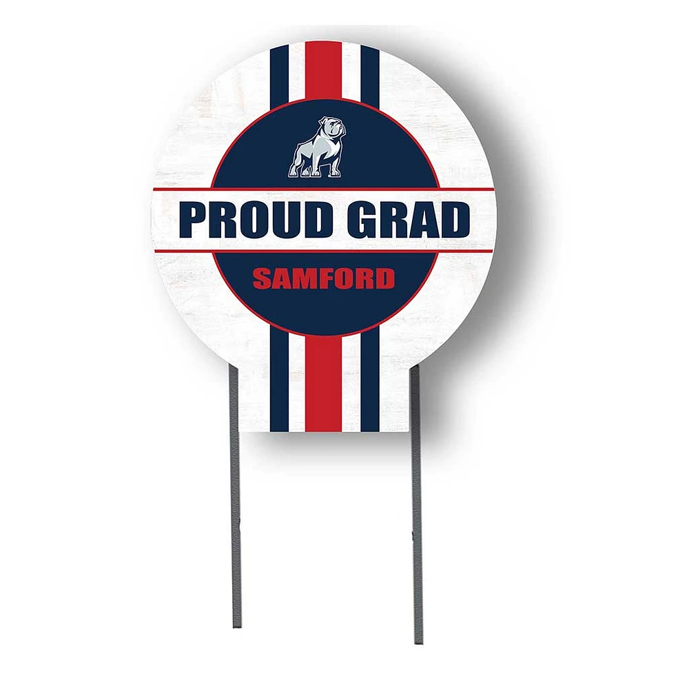 Samford Bulldogs Proud Grad 20" x 20" Circle Yard Sign with Stakes