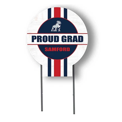Samford Bulldogs Proud Grad 20" x 20" Circle Yard Sign with Stakes