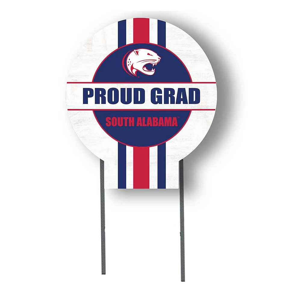 South Alabama Jaguars Proud Grad 20" x 20" Circle Yard Sign with Stakes