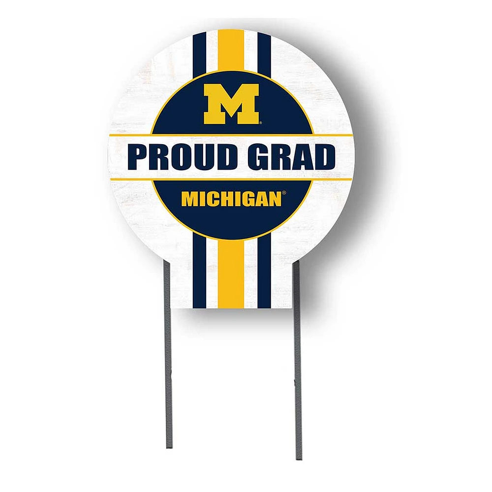 Michigan Wolverines Proud Grad 20" x 20" Circle Yard Sign with Stakes
