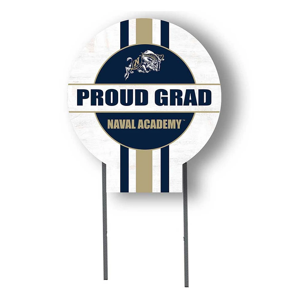 Navy Midshipmen Proud Grad 20" x 20" Circle Yard Sign with Stakes