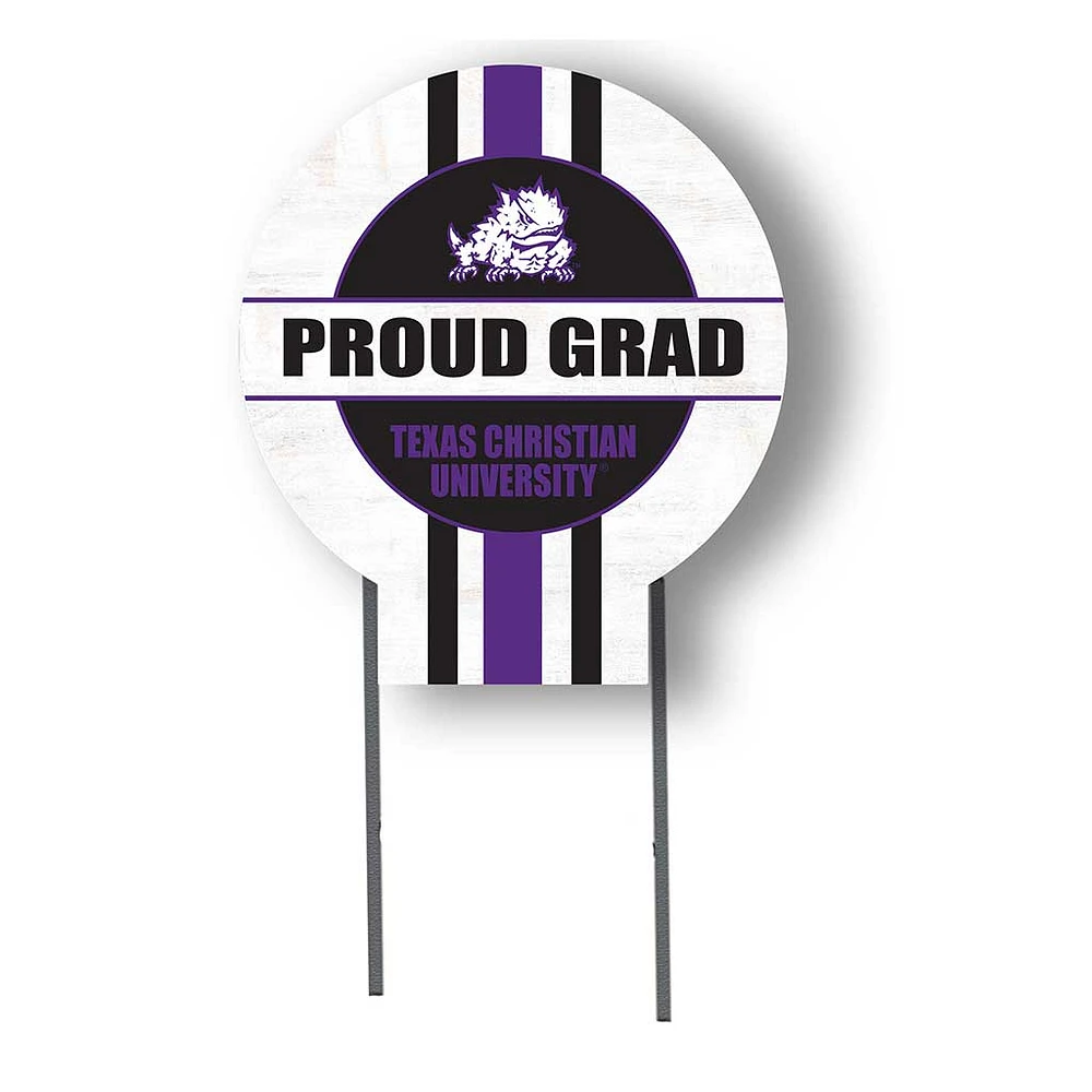 TCU Horned Frogs Proud Grad 20" x 20" Circle Yard Sign with Stakes