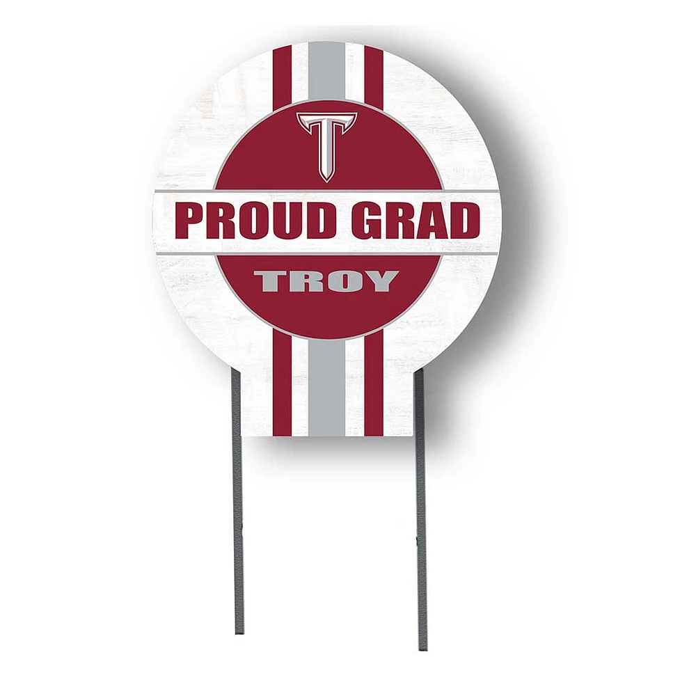 Troy University Trojans Proud Grad 20" x 20" Circle Yard Sign with Stakes