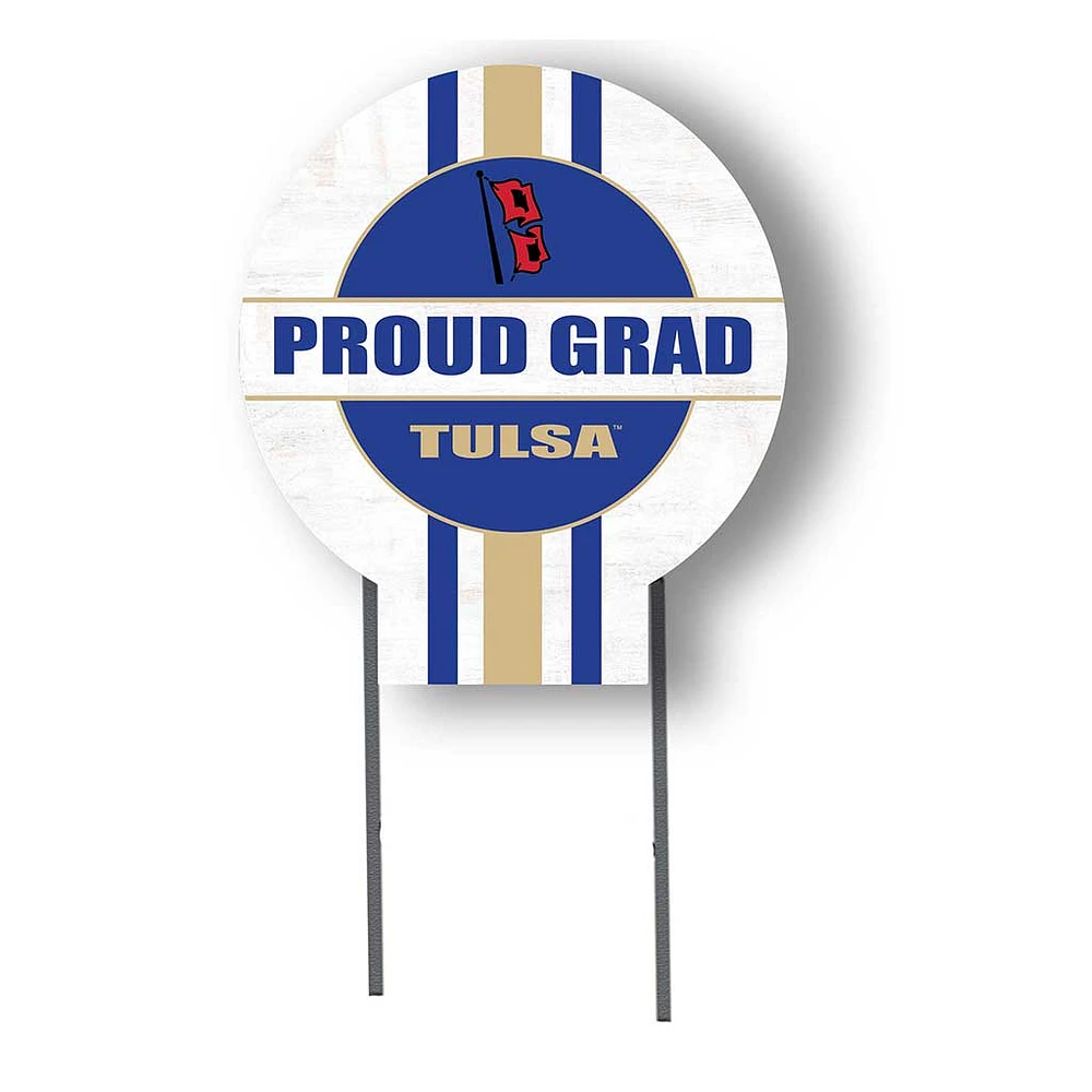 Tulsa Golden Hurricane Proud Grad 20" x 20" Circle Yard Sign with Stakes