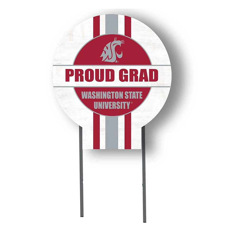 Washington State Cougars Proud Grad 20" x 20" Circle Yard Sign with Stakes