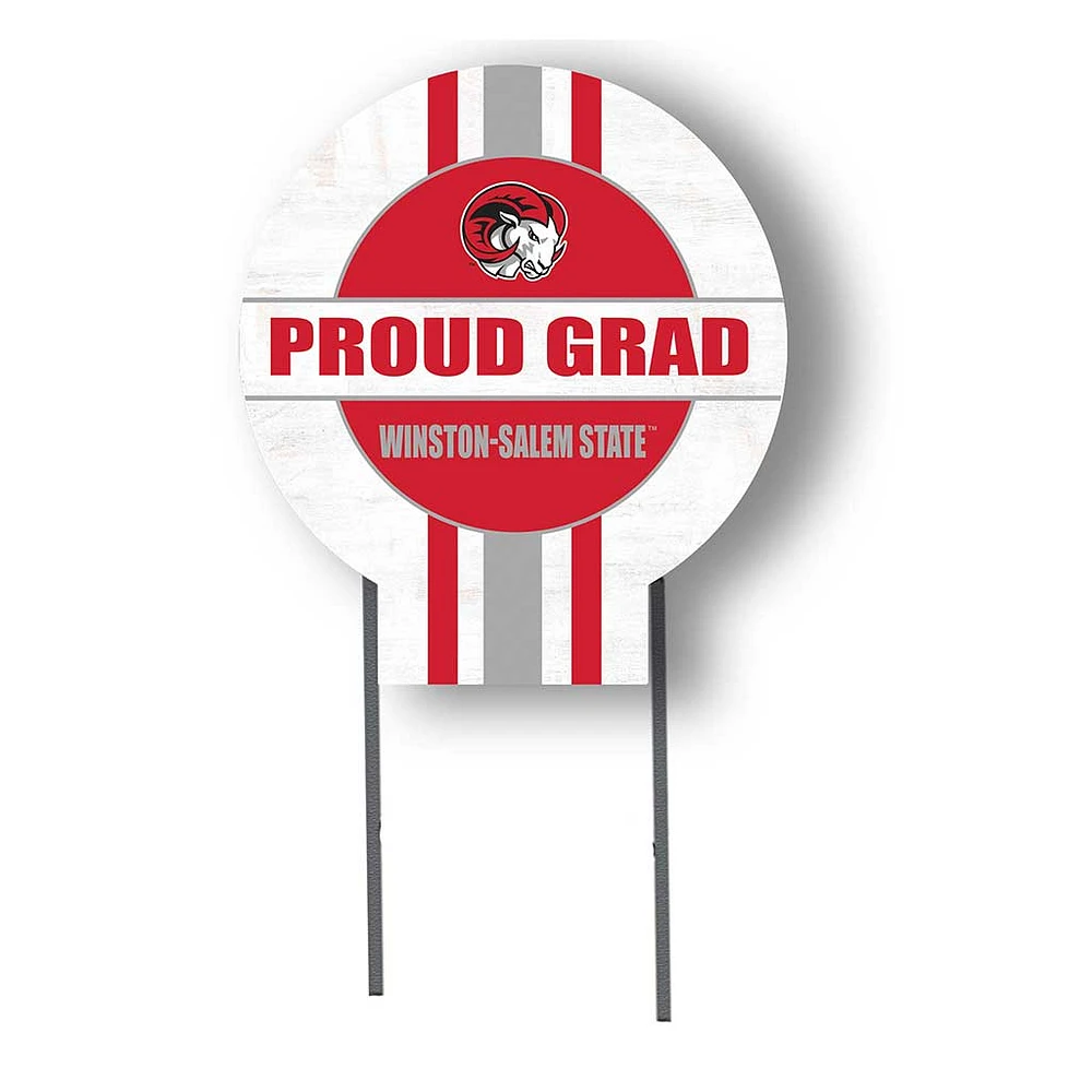 Winston-Salem State Rams Proud Grad 20" x 20" Circle Yard Sign with Stakes