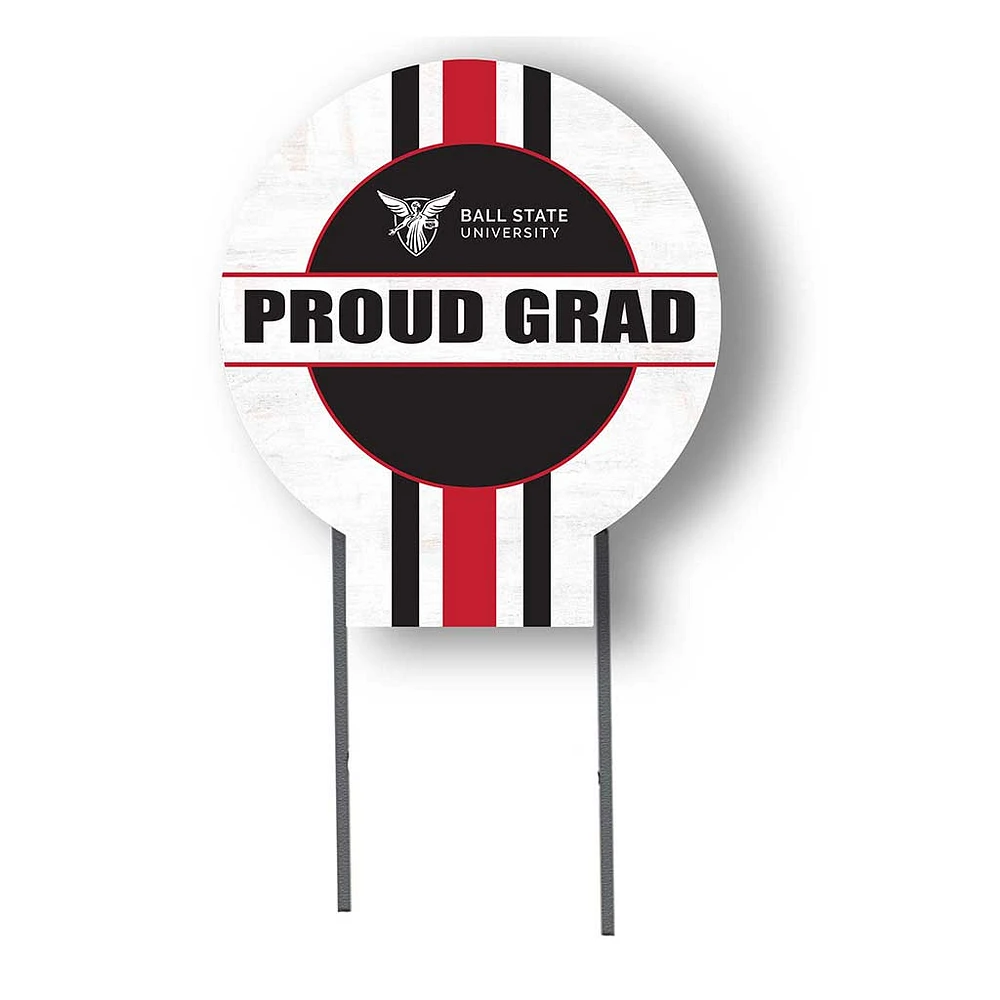 Ball State Cardinals Proud Grad 20" x 20" Circle Yard Sign with Stakes