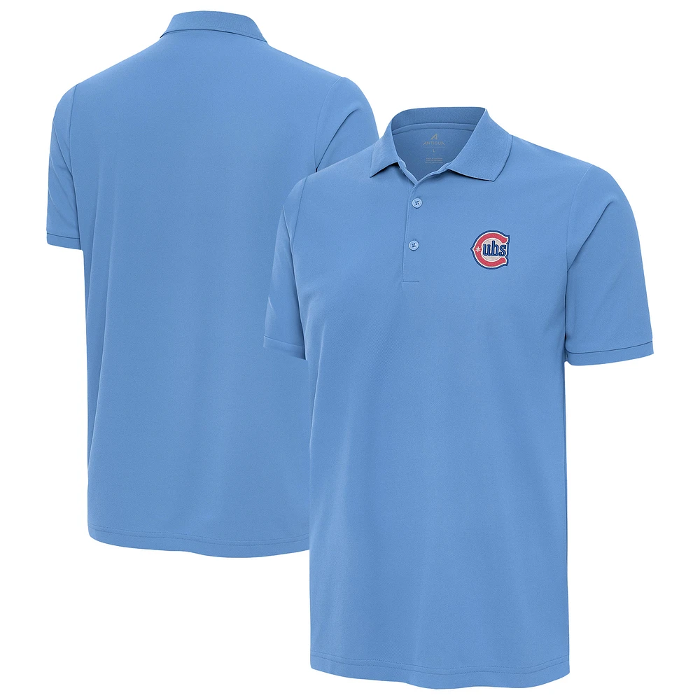 Men's Antigua Powder Blue Chicago Cubs Alternate Logo Legacy Pique Polo