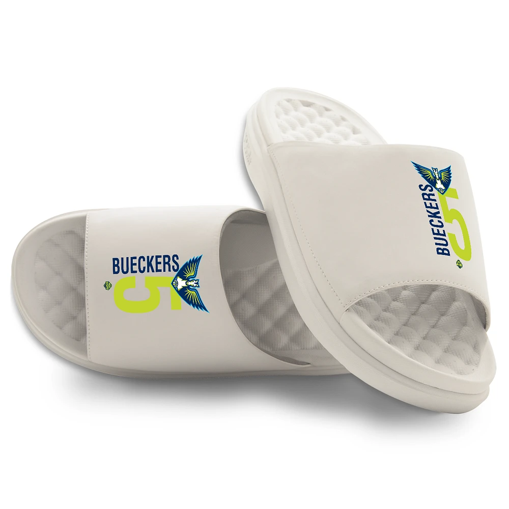 Youth ISlide Paige Bueckers Cream Dallas Wings Combo Stacked Motive Slide Sandals