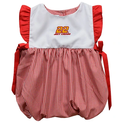 Girls Infant Vive La Fete Red Joey Logano Gingham Bubble Dress