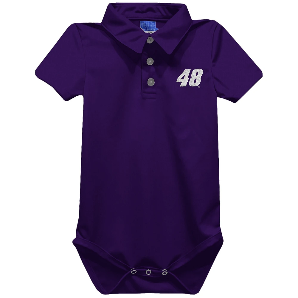 Infant Vive La Fete Purple Alex Bowman Polo Bodysuit