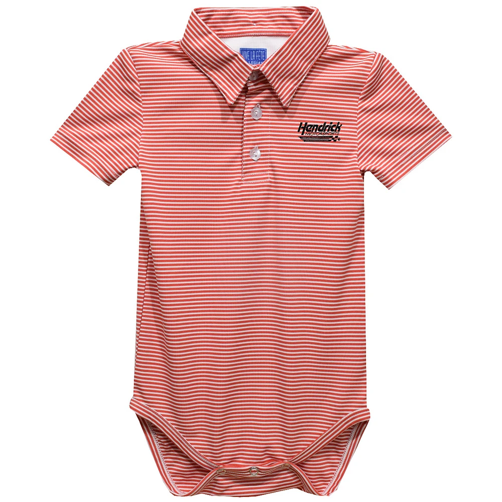 Infant Vive La Fete Red Hendrick Motorsports Pencil Stripe Polo Bodysuit