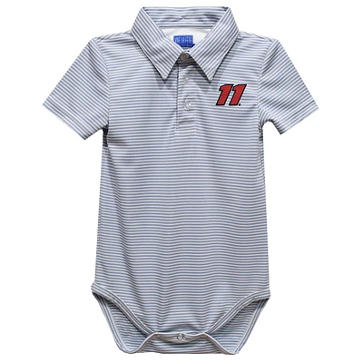 Infant Vive La Fete Gray Denny Hamlin Pencil Stripe Polo Bodysuit