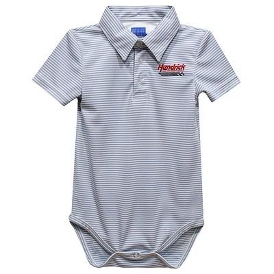 Infant Vive La Fete Gray Hendrick Motorsports Pencil Stripe Polo Bodysuit