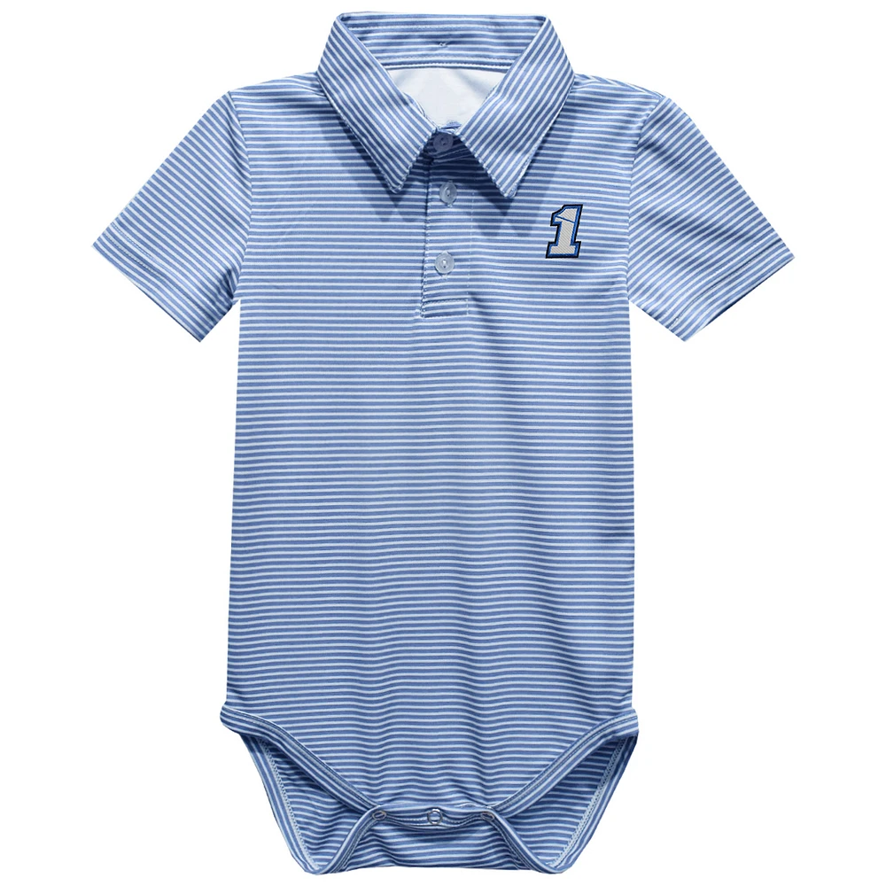 Infant Vive La Fete Light Blue Ross Chastain Pencil Stripe Polo Bodysuit