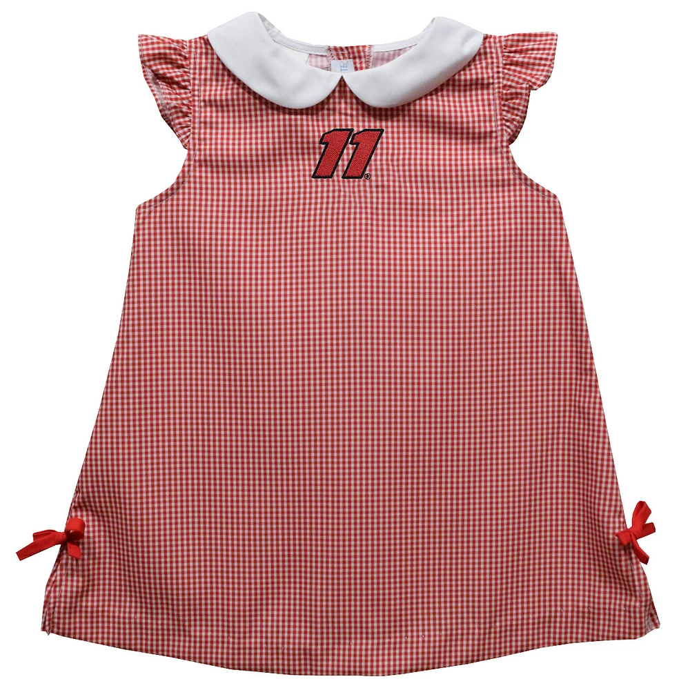 Girls Toddler Vive La Fete Red Denny Hamlin Mini Check Pattern A-Line Dress