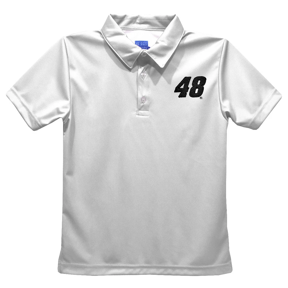 Youth Vive La Fete White Alex Bowman Solid Polo