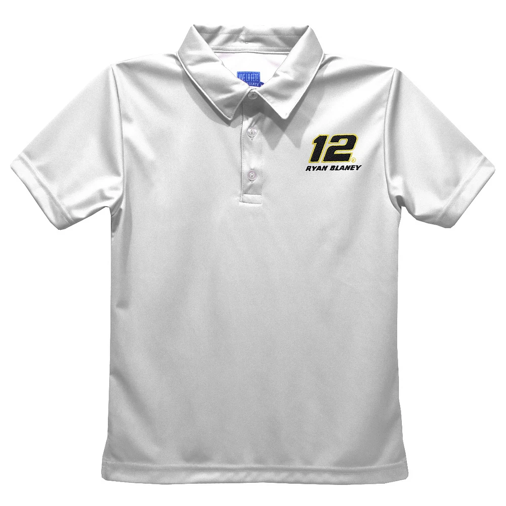 Youth Vive La Fete White Ryan Blaney Solid Polo