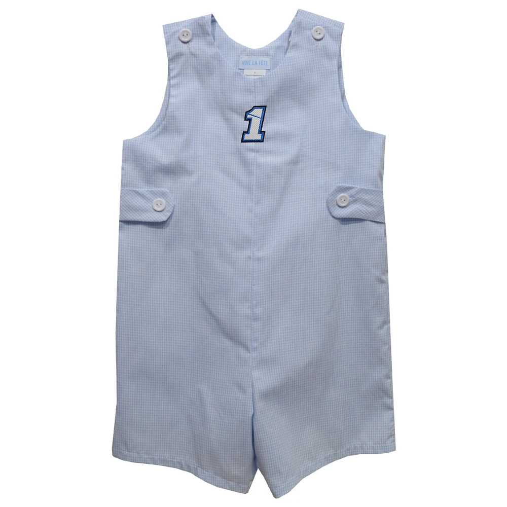 Infant Vive La Fete Light Blue Ross Chastain Gingham Jon Romper