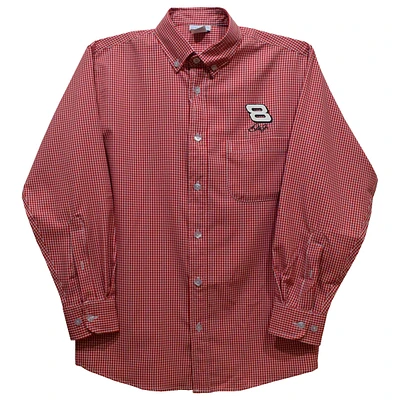 Toddler Vive La Fete Red Dale Earnhardt Jr. Gingham Button-Down Long Sleeve Shirt