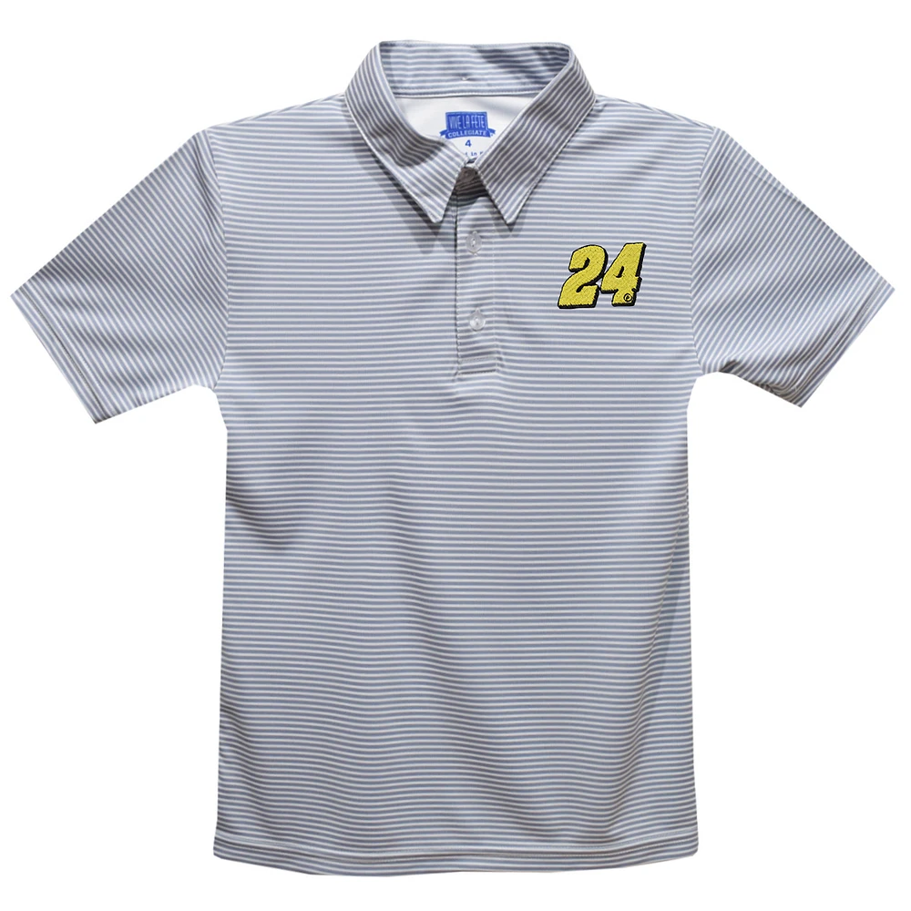 Youth Vive La Fete Gray William Byron Pencil Stripe Polo