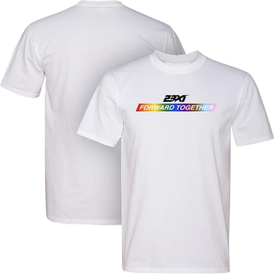 Men's 23XI Racing White Forward Together Pride Tri-Blend T-Shirt