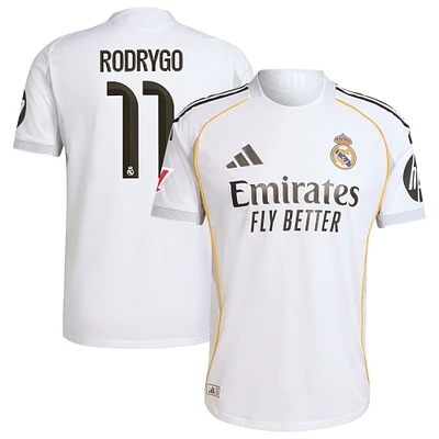 Men's adidas Rodrygo White Real Madrid 2025/26 Home Authentic Jersey