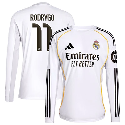 Men's adidas Rodrygo White Real Madrid 2025/26 Home Replica Jersey