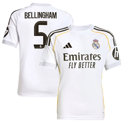 Youth adidas Jude Bellingham White Real Madrid 2025/26 Home Replica Jersey