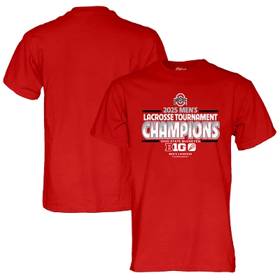 Unisex Blue 84 Scarlet Ohio State Buckeyes 2025 Big Ten Men's Lacrosse Conference Tournament Champions T-Shirt