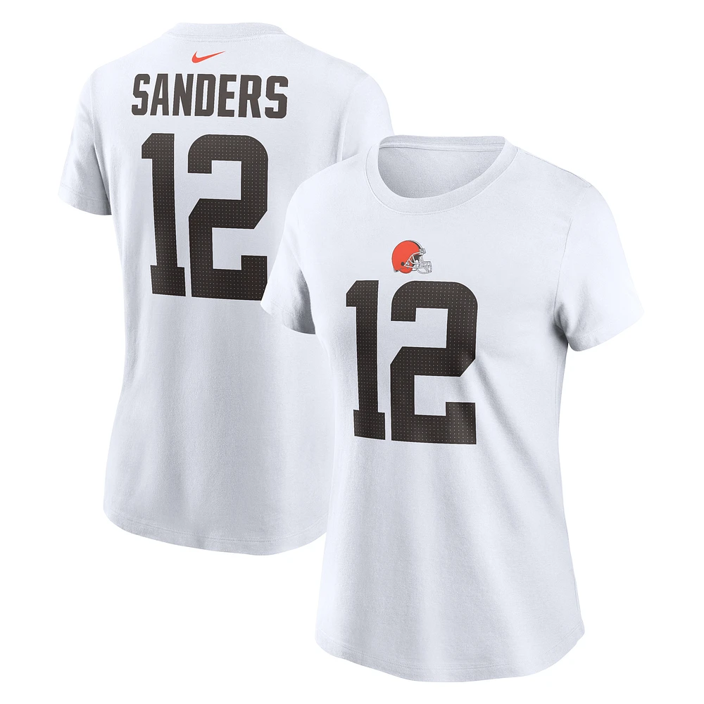 Women's Nike Shedeur Sanders Cleveland Browns 2025 NFL Draft Name & Number T-Shirt
