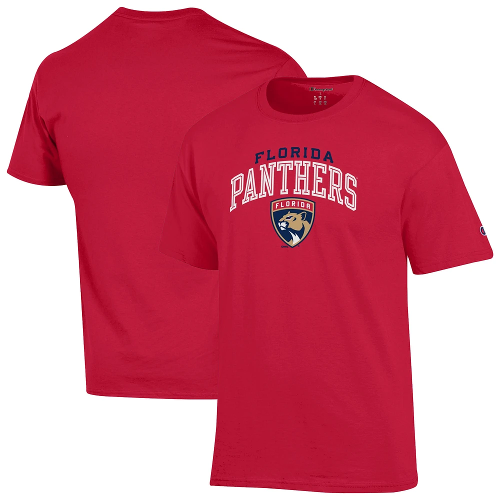 Men's Champion Red Florida Panthers Primary Logo T-Shirt