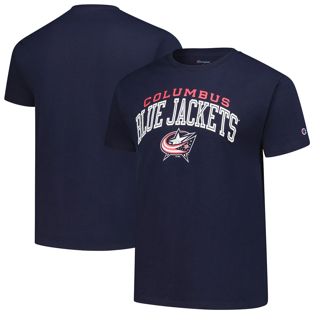 Men's Champion Navy Columbus Blue Jackets Primary Logo T-Shirt