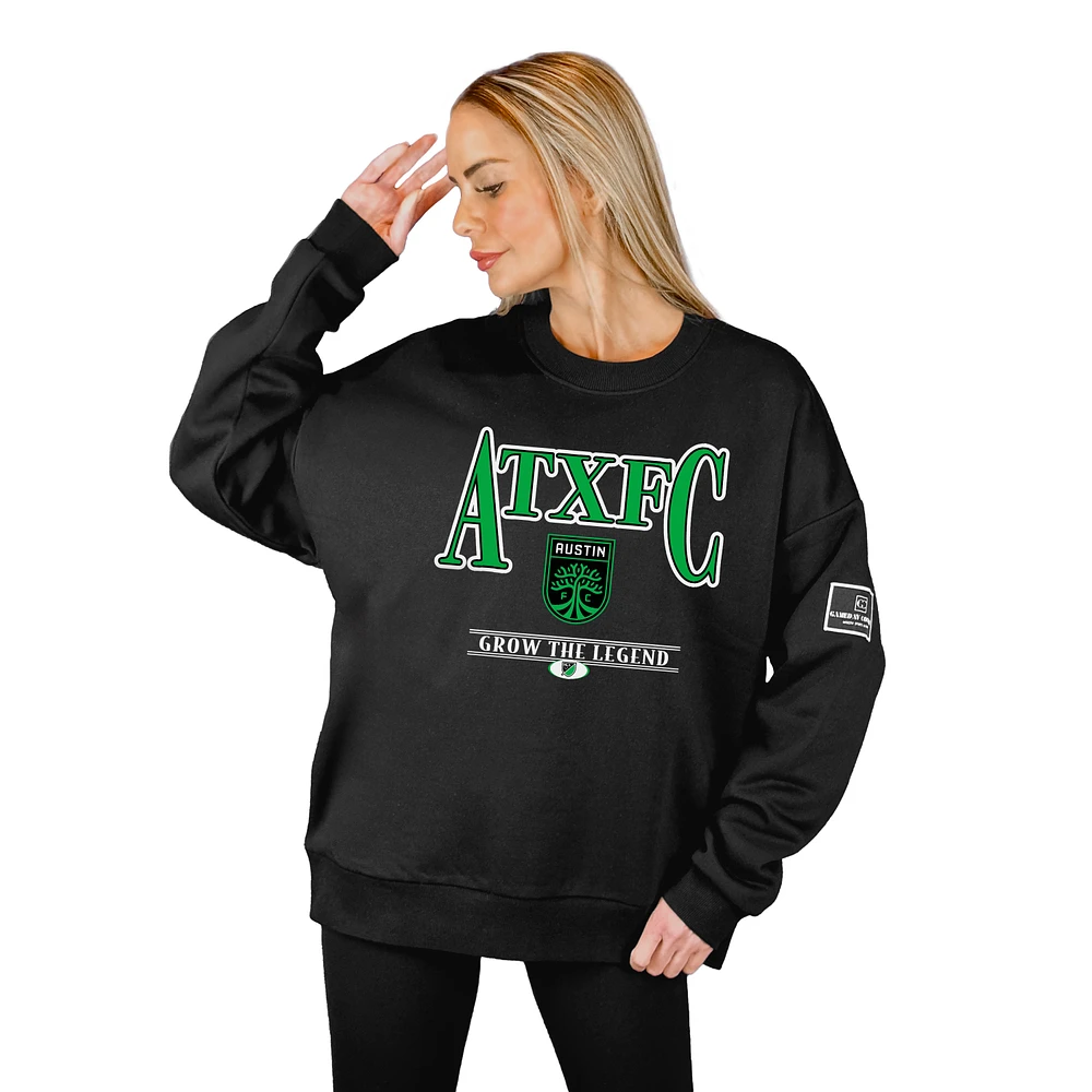 Women's Gameday Couture Black Austin FC Oversized Players Only Label Premium Sweatshirt