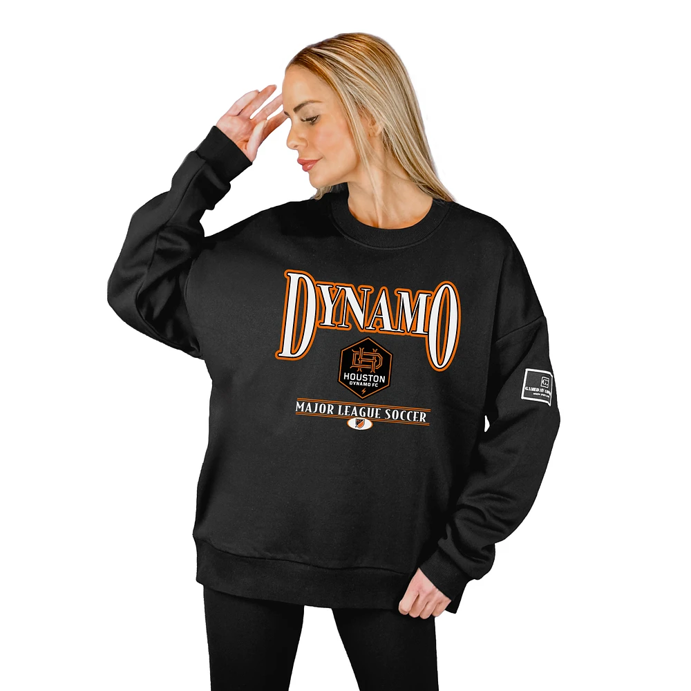 Women's Gameday Couture Black Houston Dynamo FC Oversized Players Only Label Premium Sweatshirt