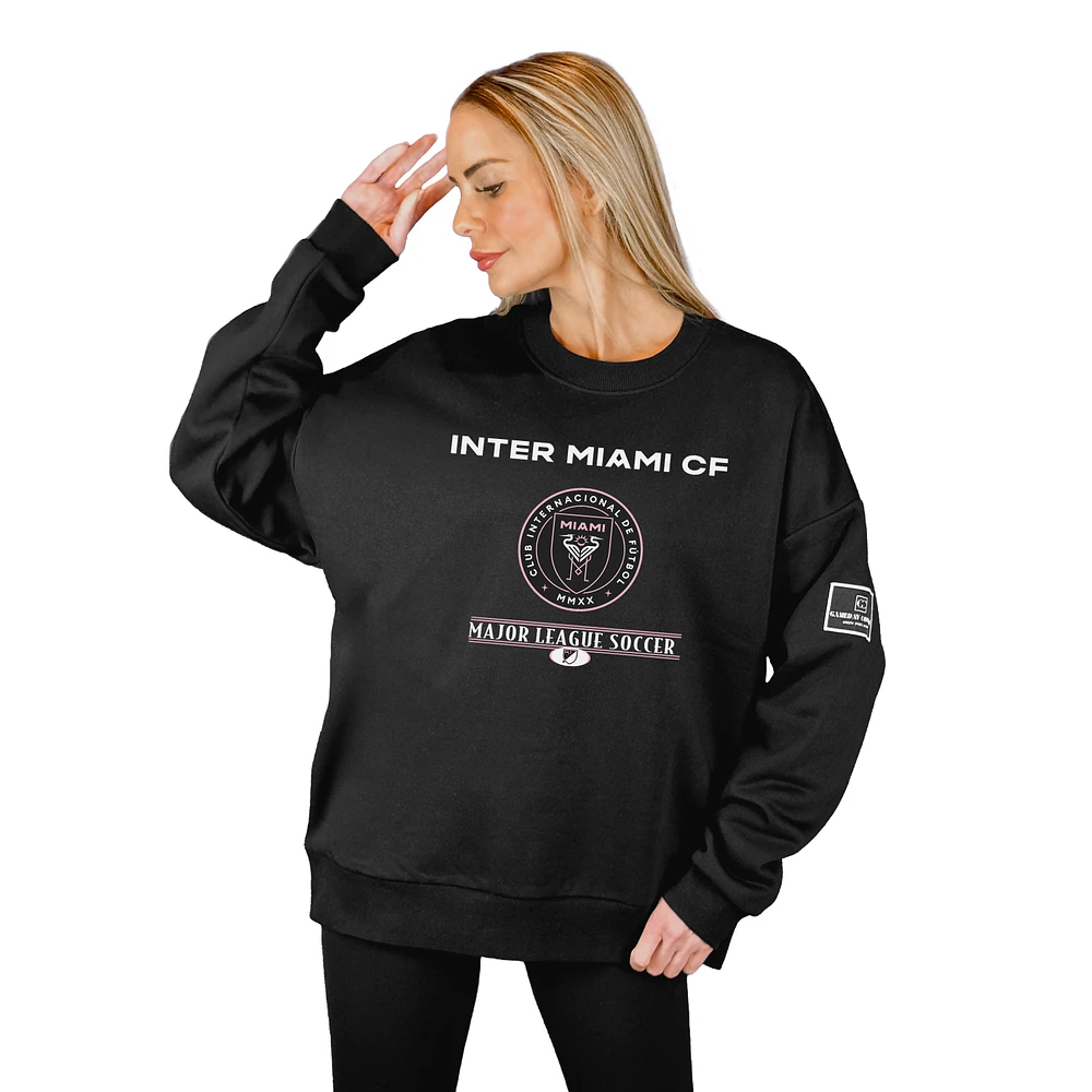 Women's Gameday Couture Black Inter Miami CF Oversized Players Only Label Premium Sweatshirt