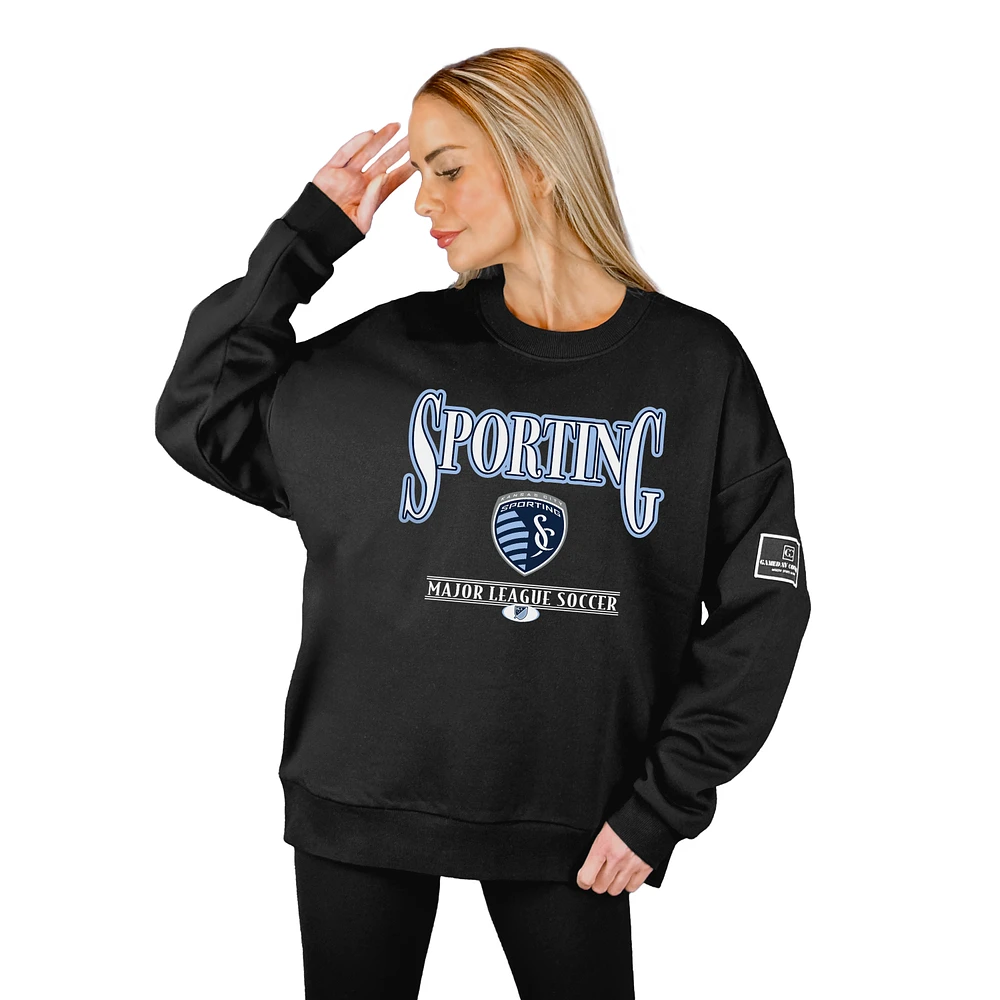 Women's Gameday Couture Black Sporting Kansas City Oversized Players Only Label Premium Sweatshirt